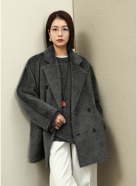 FANLE STUDIOS进口重磅轻奢羊驼苏力长毛经典101801大衣外套女冬