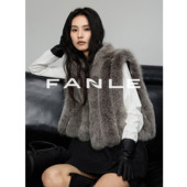 FANLE STUDIOS博主时髦叠穿轻盈保暖轻奢蓝狐狐狸毛整皮皮草马甲