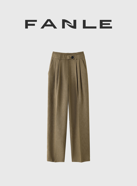 断码清仓不退换高品质时髦轻运动双腰设计百搭锥形九分羊毛西装裤