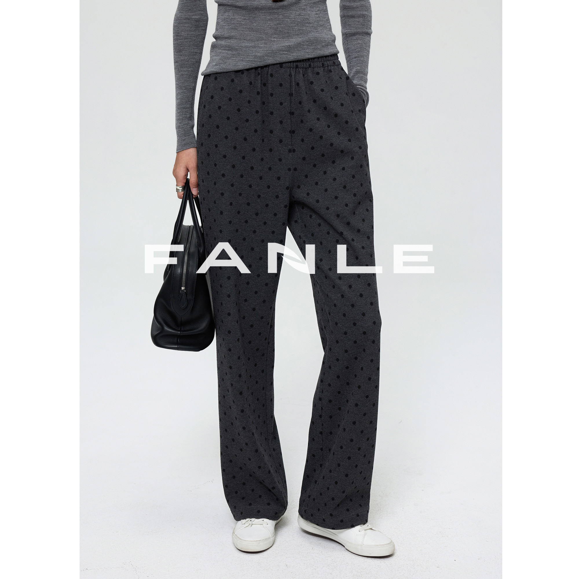FANLESTUDIOS复古波点羊毛裤