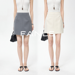 百搭休闲时髦抗皱高腰显瘦a字短裙女 進口面料 FANLE STUDIOS