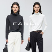 FANLE STUDIOS刚需醋酸羊毛一体抓绒保暖及简ROW风高领打底长袖