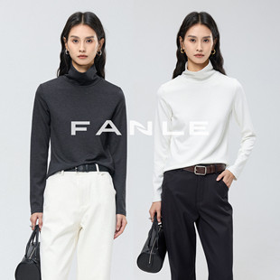 FANLE STUDIOS刚需醋酸羊毛一体抓绒保暖及简ROW风高领打底长袖