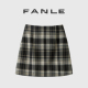 清仓买三免一区 时髦复古格子加厚羊毛高腰遮胯a字短裙半身裙