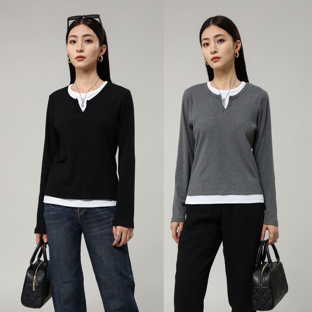 长袖通勤及简假两件气质休闲