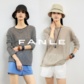 罩衫 FANLE STUDIOS轻薄亚麻合纸纱干爽透气舒适防晒条纹宽松夏季