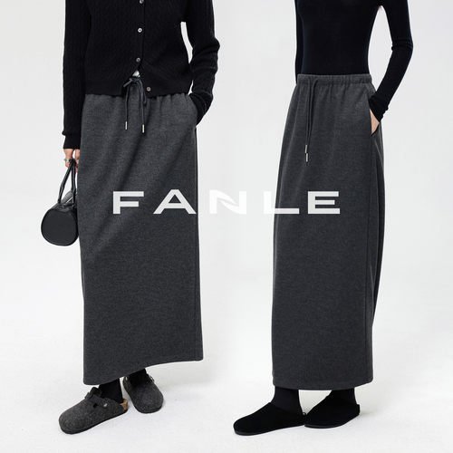 FANLESTUDIOS羊毛松紧腰半身裙