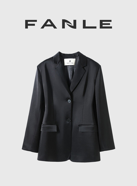 断码清仓不退换进口三醋酸高端光泽质感抗皱免烫修身黑色西装外套