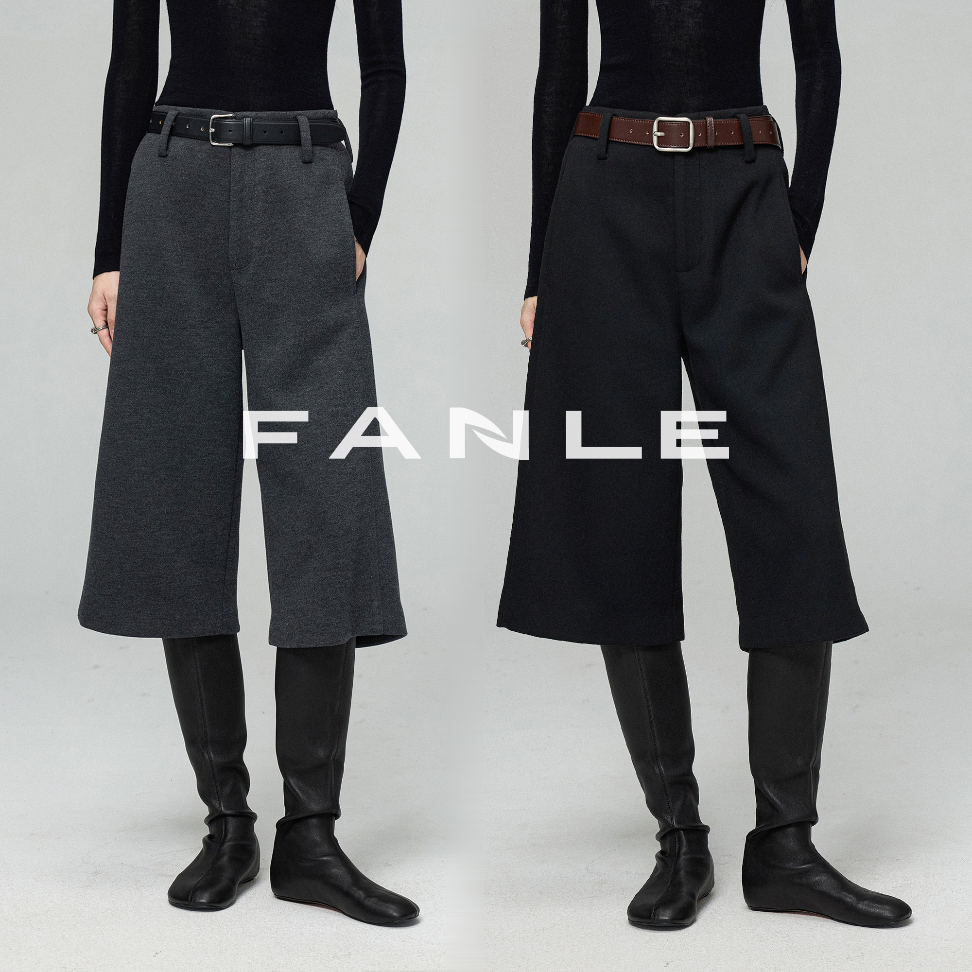 FANLESTUDIOS羊毛加厚七分裤