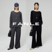 FANLE STUDIOS澳洲100s羊毛轻盈空气感慵懒显瘦宽松纸片人长袖 T恤