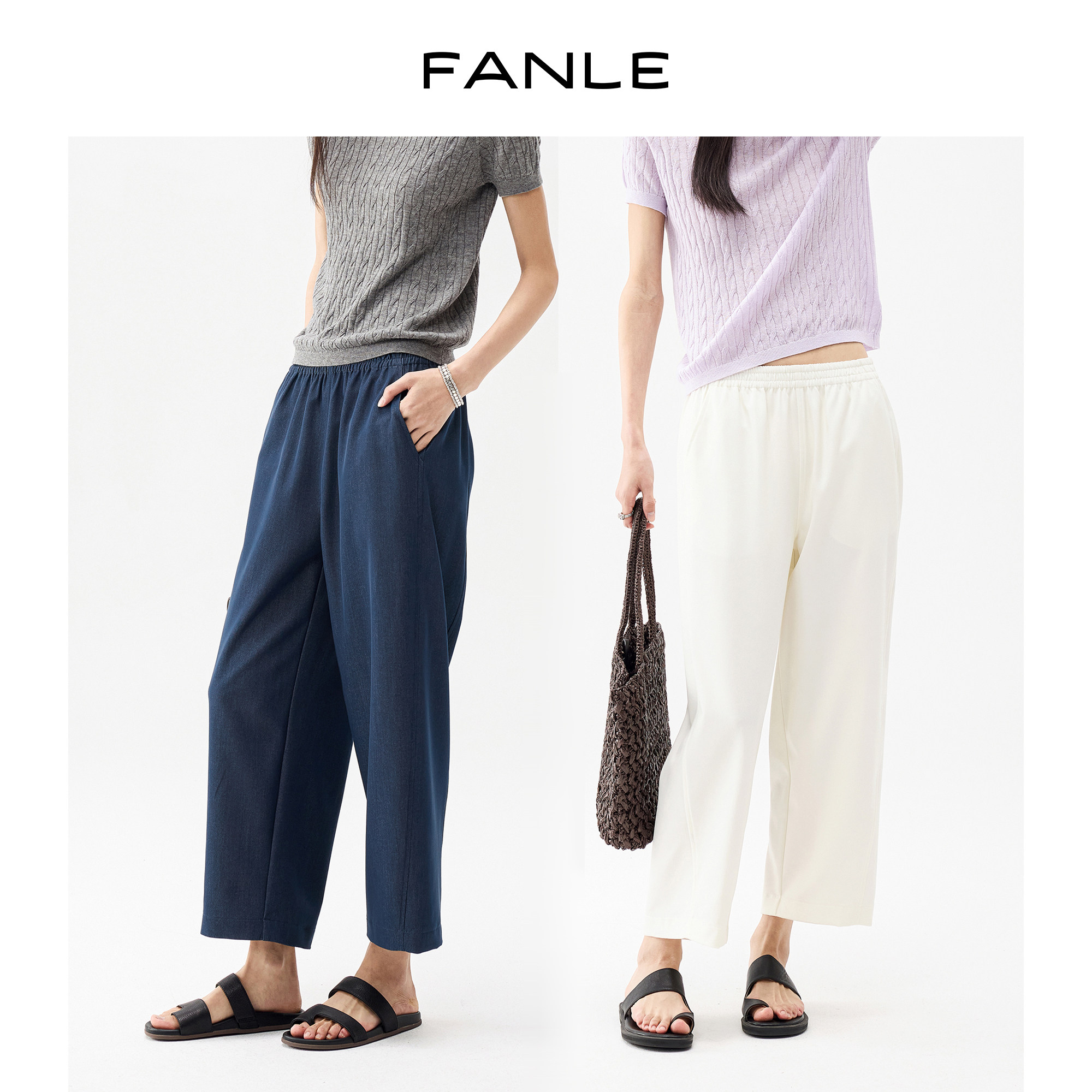 FANLESTUDIOS微弧八分休闲裤图片