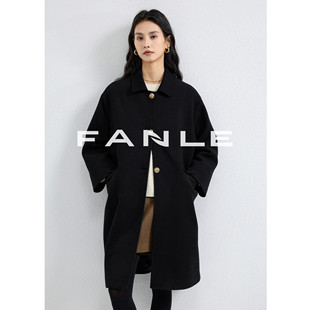 FANLE 大衣 STUDIOS静奢羊绒羊毛ROW风气质时髦翻领金扣宽松中长款