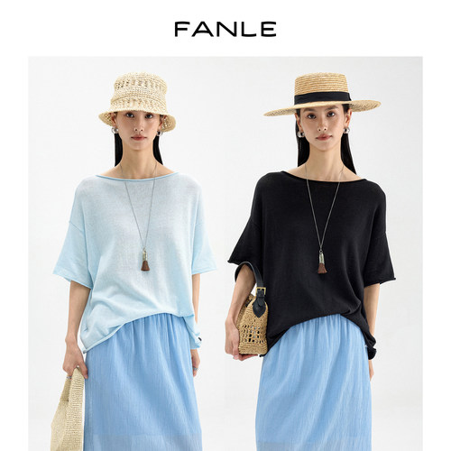 FANLESTUDIOS薄款亚麻棉针织衫