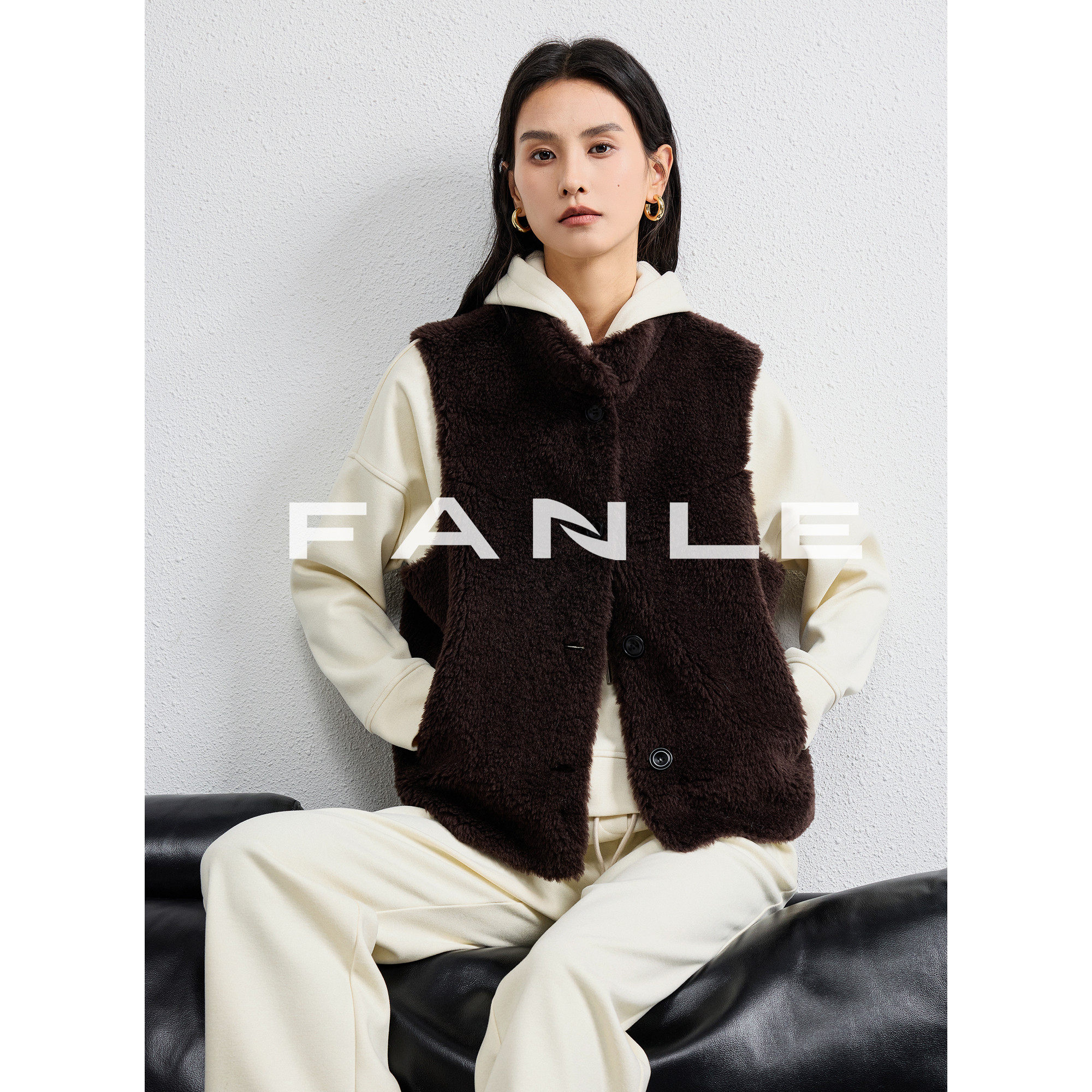 FANLE STUDIOS复古绒面立领保暖短密羊羔毛老钱感皮草马甲外套女,女装/女士精品,皮草,淘宝优惠券,粉丝福利购,淘宝优惠卷