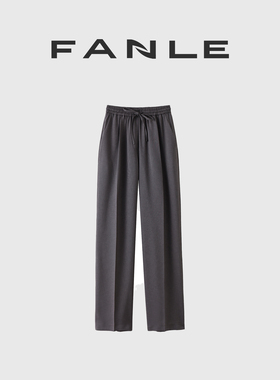 【清仓买三免一区】进口色织松弛感休闲通勤牛筋腰围直筒阔腿西裤