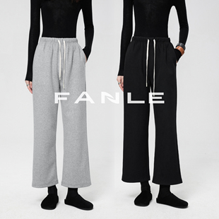 卫裤 FANLE STUDIOS新型加厚醋酸羊毛绒感轻柔保暖牛筋腰9分羊毛裤