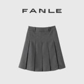 断码 清仓不退换春秋肌理感高克重垂坠挺括高腰遮胯显瘦百褶短裙