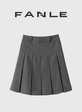 断码清仓不退换春秋肌理感高克重垂坠挺括高腰遮胯显瘦百褶短裙