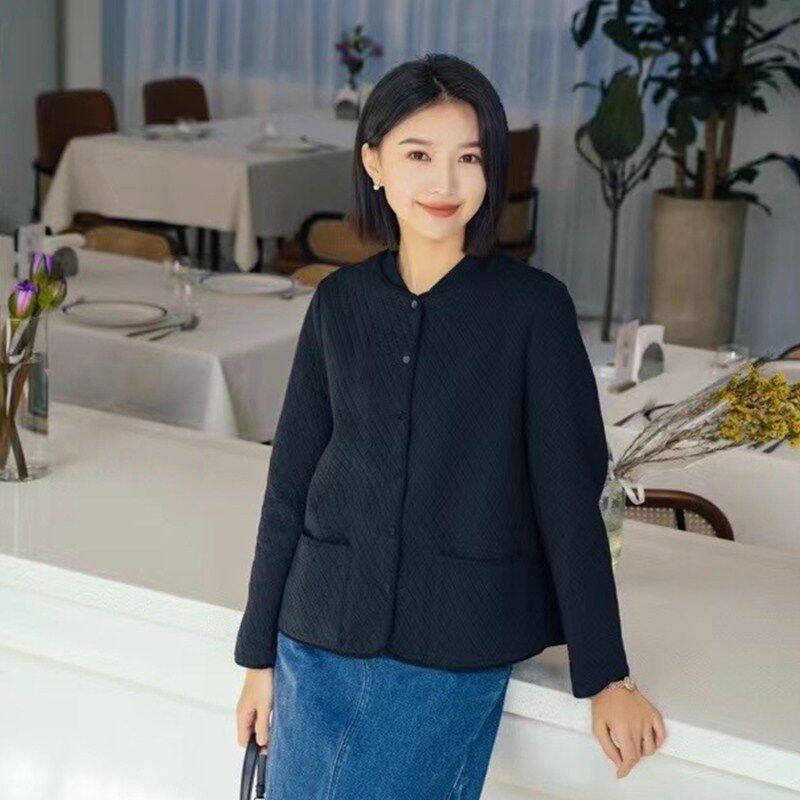 yun韫2024春季新款女装立领单排扣包边宽松短款外套 休闲上衣3298