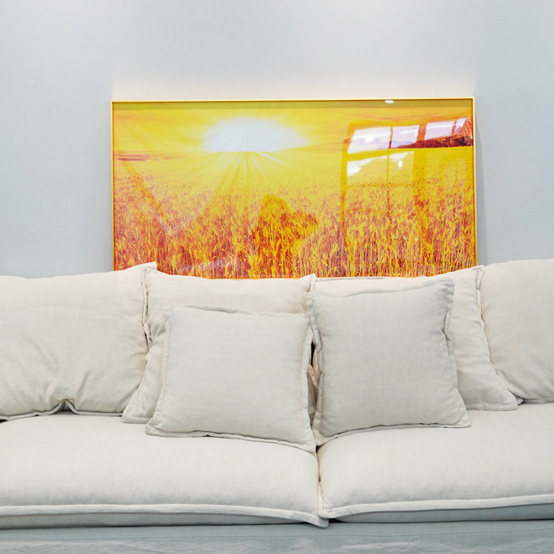 大丰收餐厅挂画农作物麦田穗小麦太阳光照耀壁画玄关风景金黄色