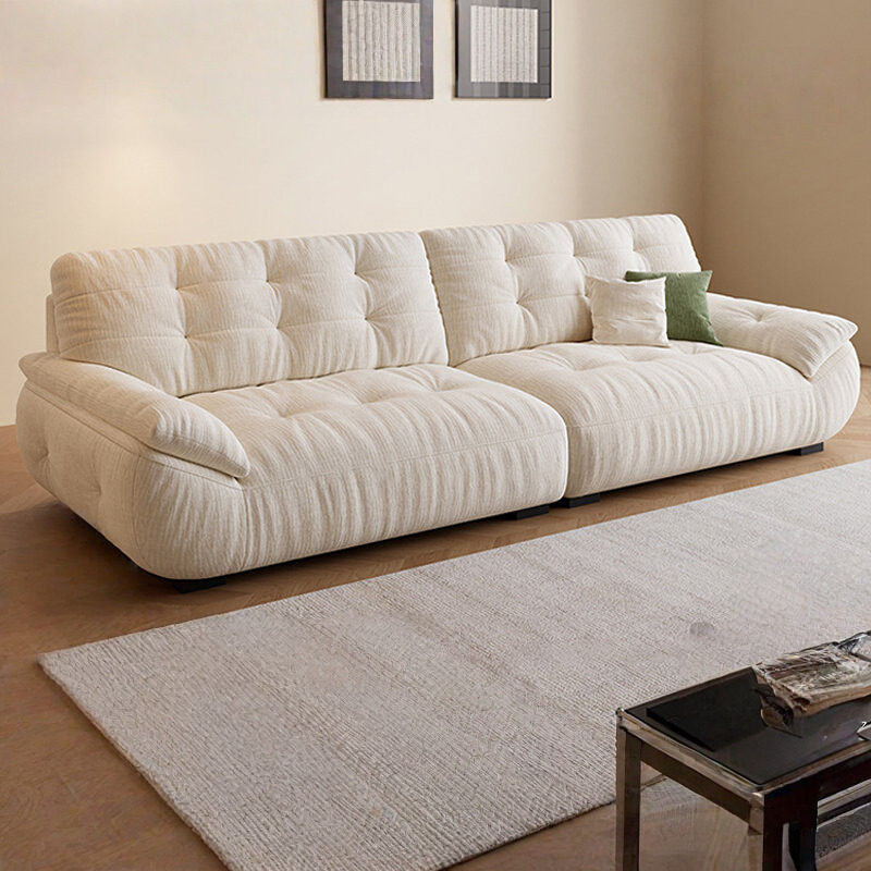 多功能直排云朵布艺沙发防猫抓侘寂风客厅奶油雪尼尔可拆洗云沙发