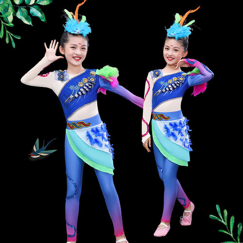 桃李杯少儿群舞温州幼儿师范学校同款荫中鸟语儿童舞蹈动物演出服 - 封面