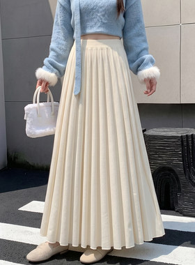 软糯垂感针织百褶半身裙女秋冬裙