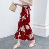 系带度假围裙一片式 波西米亚沙滩裙女夏季 裹裙2025新款 绑带半身裙