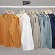纯棉厚实全棉简约纯色圆领男款 打底衫 修身 T恤基础款 长袖 秋冬新款
