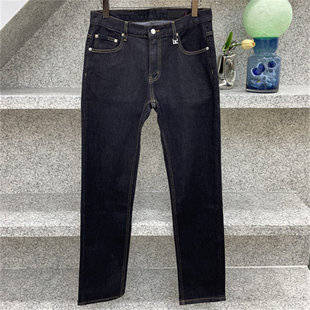 26夏季新款经典皮牌logo男士纯色牛仔裤简约百搭小脚修身休闲长裤