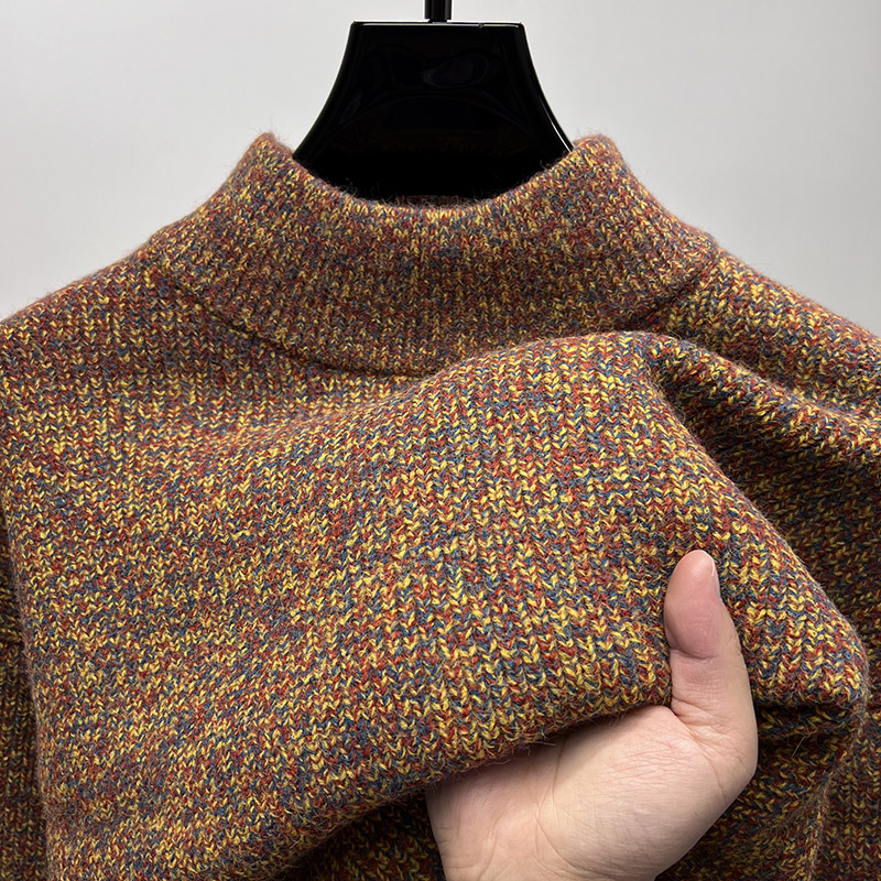 加厚半高领毛衣男打底衫