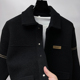高端加厚黑色毛呢大衣男秋冬季 夹克翻领 百搭妮子外套男针织衫 开衫