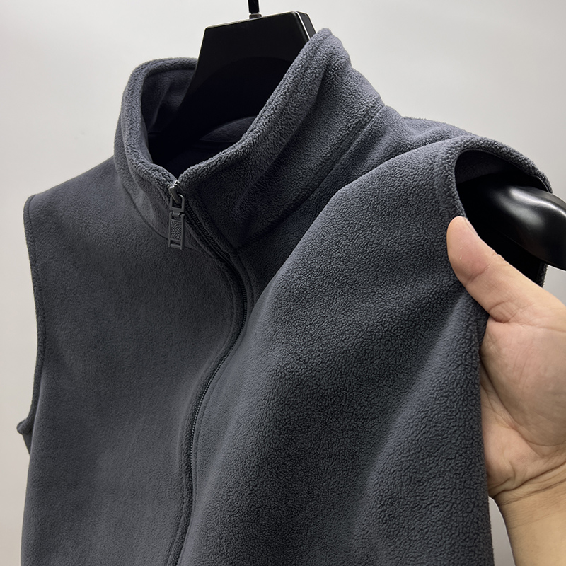 摇粒绒马甲男开衫卫衣