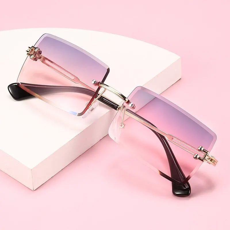 Vintage Fashion 2021 New Sunglasses Rimless Frameless Rectan