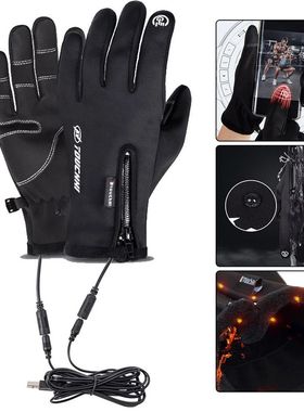 USB Touch Screen Gloves Electric Heated Hand Warmer Winter W