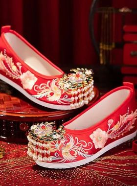 2024 Women's Chinese Traditional Embroidered Red Wedding Sho