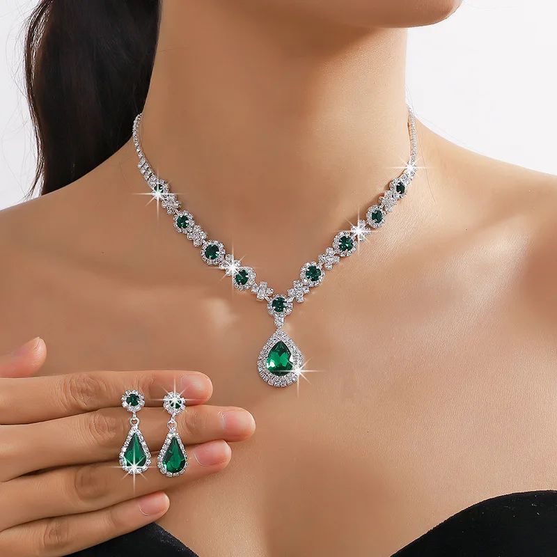 2024Conjunto De Joyas Con Diamantes De Imitación Para Mujer