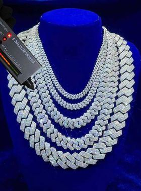 Hip Hop Jewelry VVS Cuban Link Chain 1/2/3 Rows 8/10/14/15/1