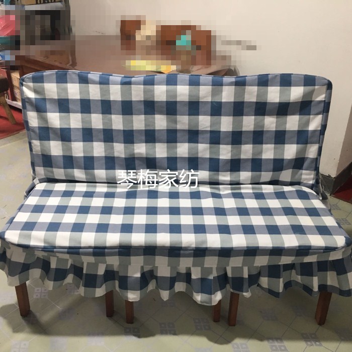 帆布印花双人三人沙发套简易布套 布艺床套全包 无扶手沙发罩定做