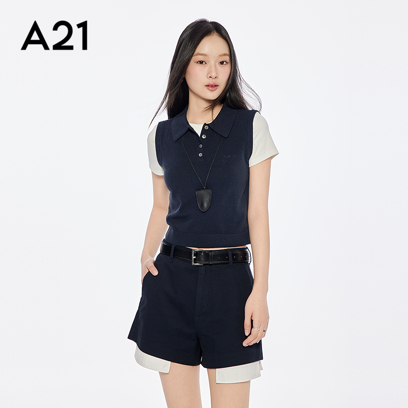 无袖上衣简约女装针织衫