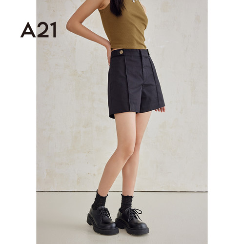 A21女装小直筒梭织短裤