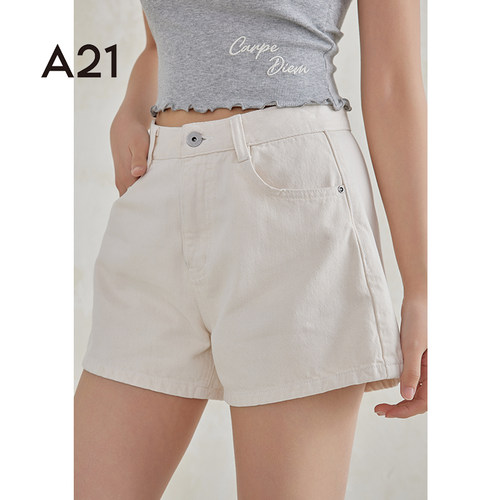 A21女装宽松牛仔短裤子