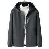 秋季 男士 印花夹克休闲百搭上衣韩版 2024新款 男装 连帽风衣春秋外套