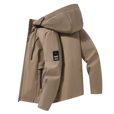 连帽春秋季宽松百搭夹克外套男