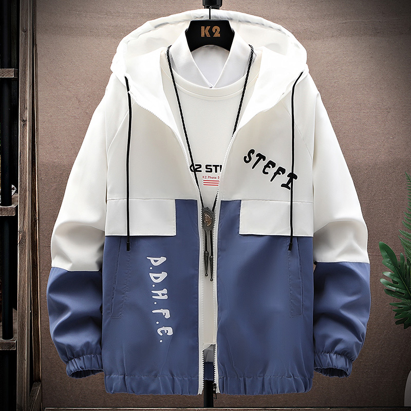 连帽春秋季修身工装夹克外套男