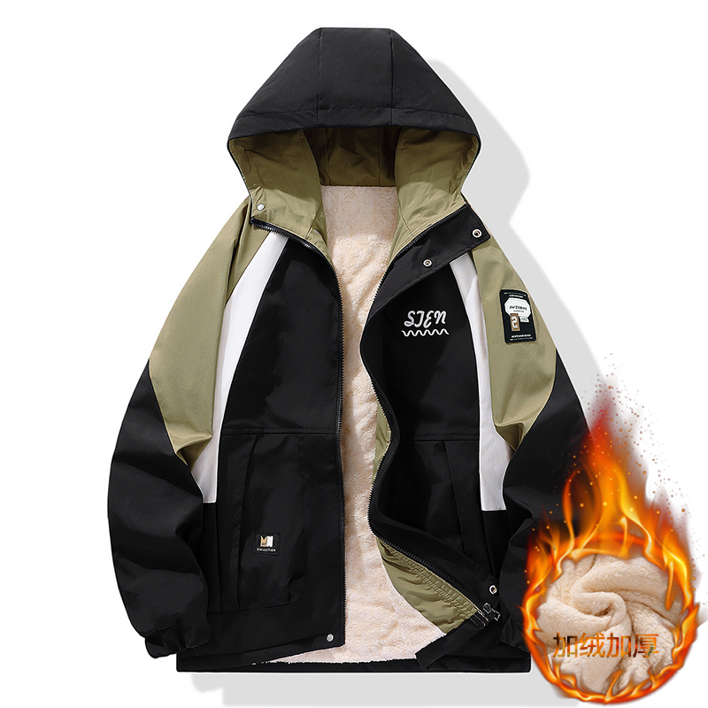 秋冬季新款加绒加厚冲锋衣棉服