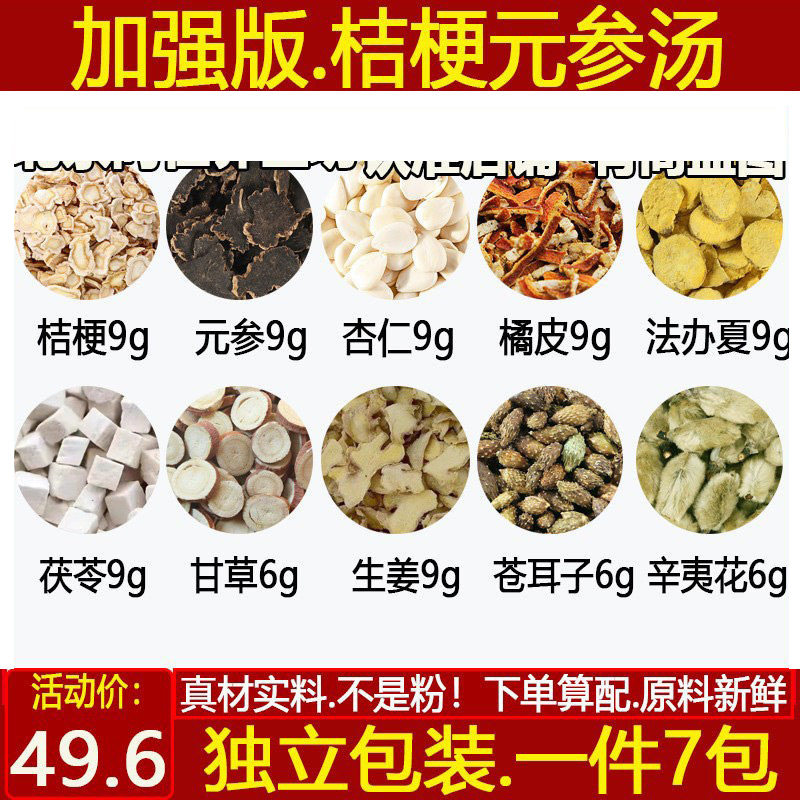 桔梗元参汤甘草生姜苍耳子辛夷花