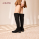 女鞋 2025冬季 弹力靴过膝时装 奥康 靴显瘦显腿长百搭时尚 两穿长靴