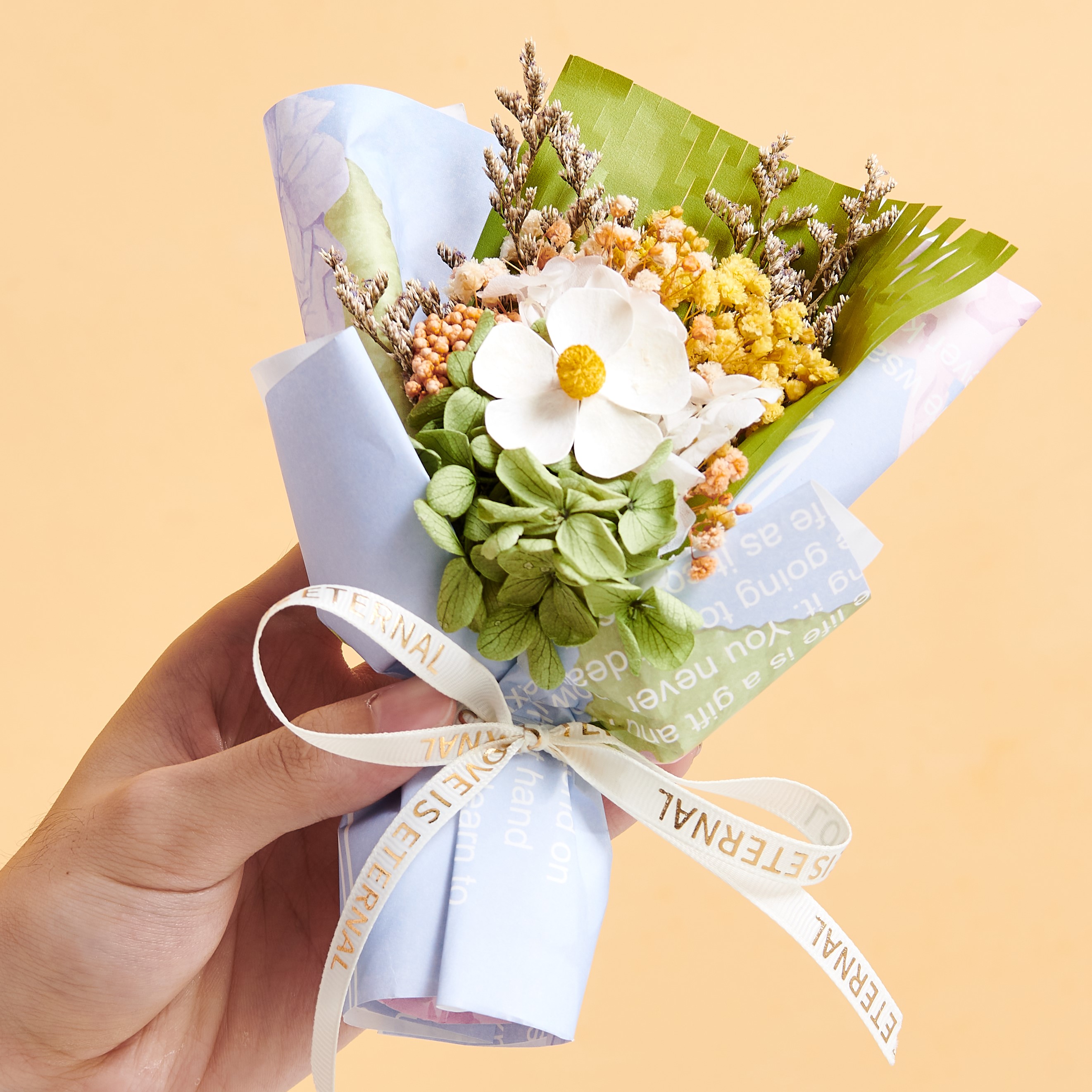 干花小花束mini永生花圣诞节礼物平安夜送女友樱花口袋花天然真花