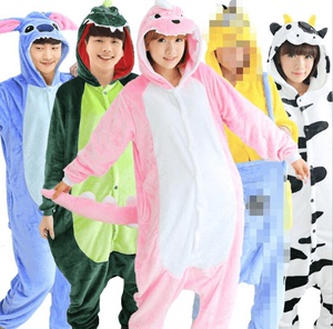 成人情侣连体睡衣法兰绒恐龙猫蜜蜂大象老虎史迪奇亲子演出onesie